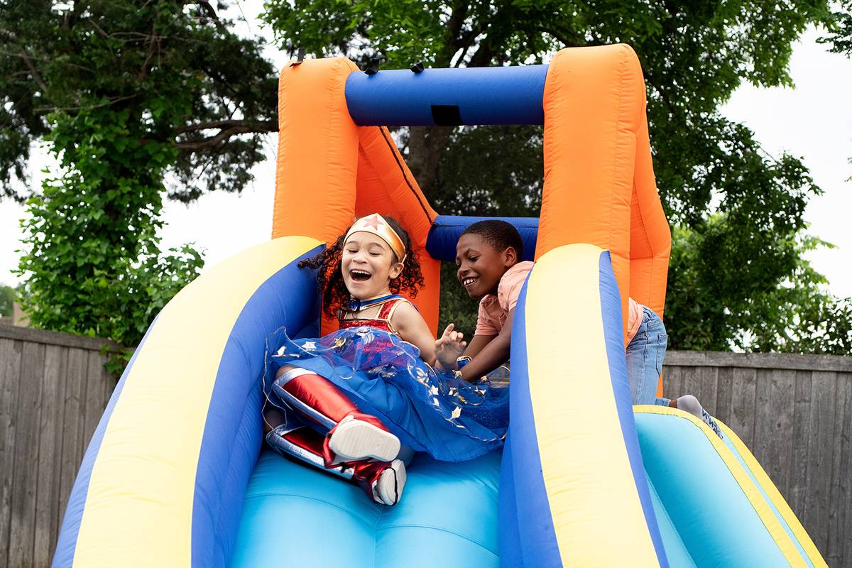 kids birthday party photography | Wonder Woman theme